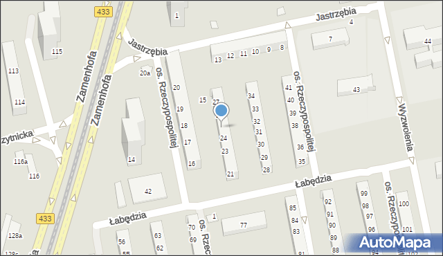 Poznań, Osiedle Rzeczypospolitej, 25, mapa Poznania