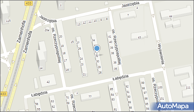 Poznań, Osiedle Rzeczypospolitej, 31, mapa Poznania