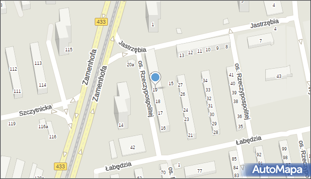 Poznań, Osiedle Rzeczypospolitej, 19, mapa Poznania