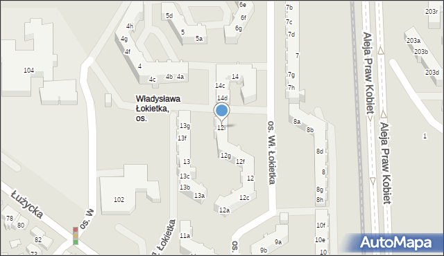 Poznań, Osiedle Króla Władysława Łokietka, 12i, mapa Poznania