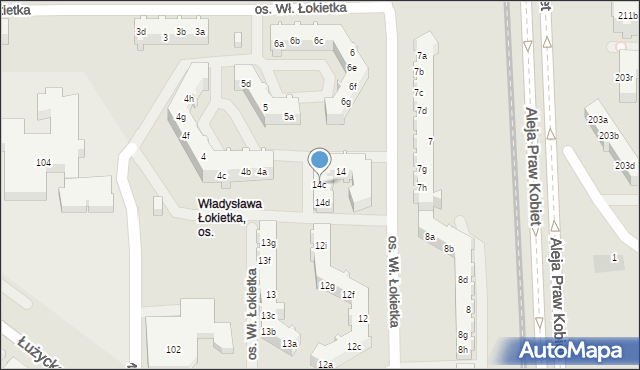 Poznań, Osiedle Króla Władysława Łokietka, 14c, mapa Poznania