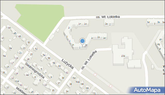 Poznań, Osiedle Króla Władysława Łokietka, 1f, mapa Poznania