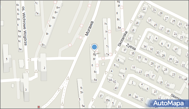 Poznań, Osiedle Kosmonautów, 6g, mapa Poznania