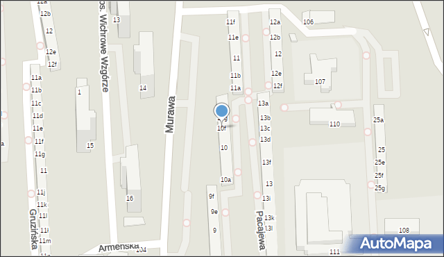 Poznań, Osiedle Kosmonautów, 10f, mapa Poznania