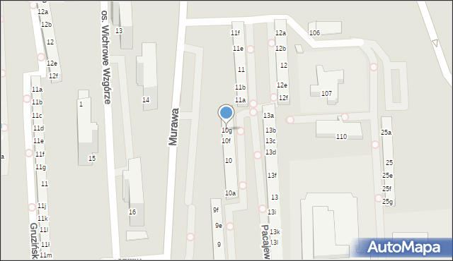 Poznań, Osiedle Kosmonautów, 10g, mapa Poznania
