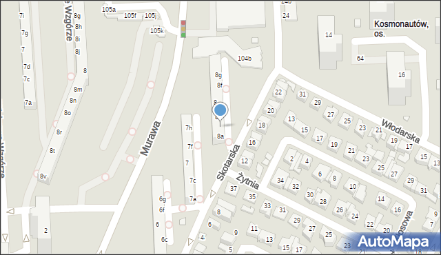 Poznań, Osiedle Kosmonautów, 8b, mapa Poznania