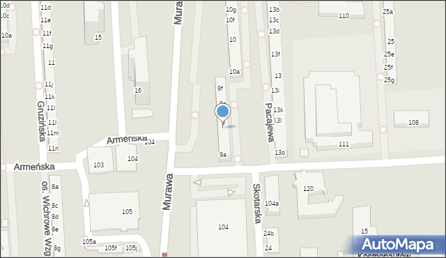 Poznań, Osiedle Kosmonautów, 9c, mapa Poznania