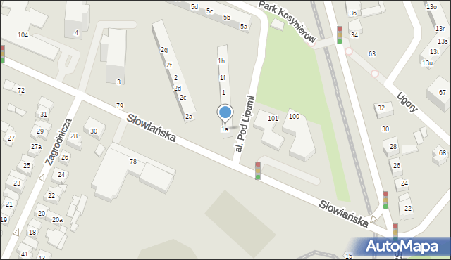 Poznań, Osiedle Pod Lipami, 1a, mapa Poznania