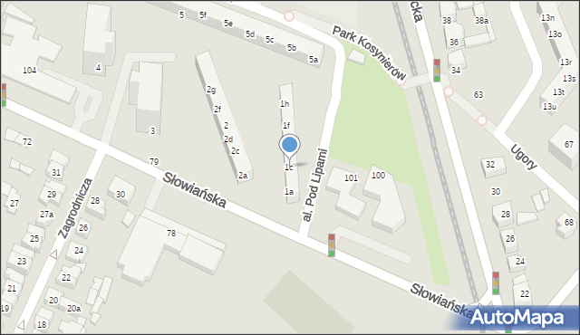 Poznań, Osiedle Pod Lipami, 1c, mapa Poznania