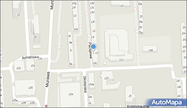Poznań, Osiedle Kosmonautów, 13m, mapa Poznania