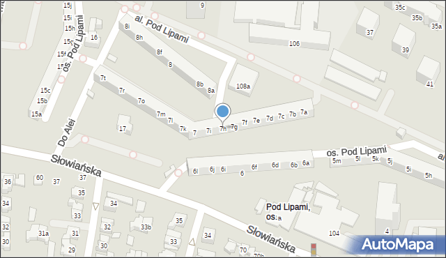 Poznań, Osiedle Pod Lipami, 7h, mapa Poznania