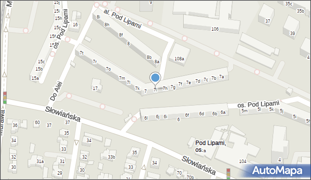 Poznań, Osiedle Pod Lipami, 7i, mapa Poznania