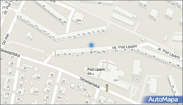 Poznań, Osiedle Pod Lipami, 6d, mapa Poznania