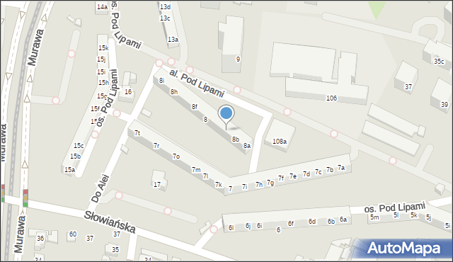 Poznań, Osiedle Pod Lipami, 8c, mapa Poznania