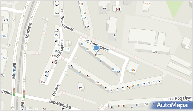 Poznań, Osiedle Pod Lipami, 8f, mapa Poznania
