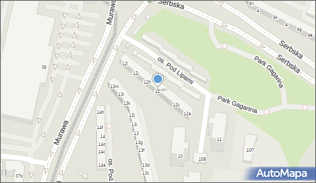 Poznań, Osiedle Pod Lipami, 12, mapa Poznania