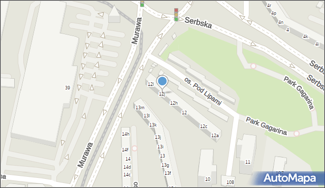 Poznań, Osiedle Pod Lipami, 12j, mapa Poznania