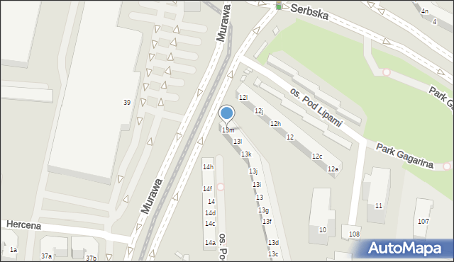Poznań, Osiedle Pod Lipami, 13m, mapa Poznania