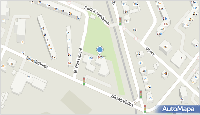 Poznań, Osiedle Pod Lipami, 100, mapa Poznania