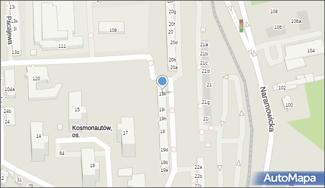 Poznań, Osiedle Kosmonautów, 19k, mapa Poznania