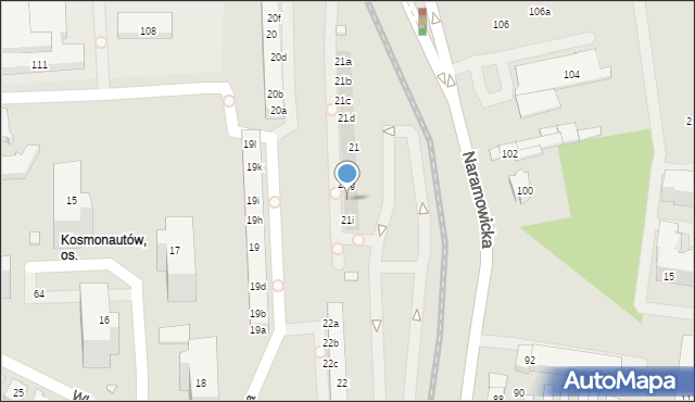 Poznań, Osiedle Kosmonautów, 21h, mapa Poznania