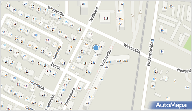 Poznań, Osiedle Kosmonautów, 23, mapa Poznania