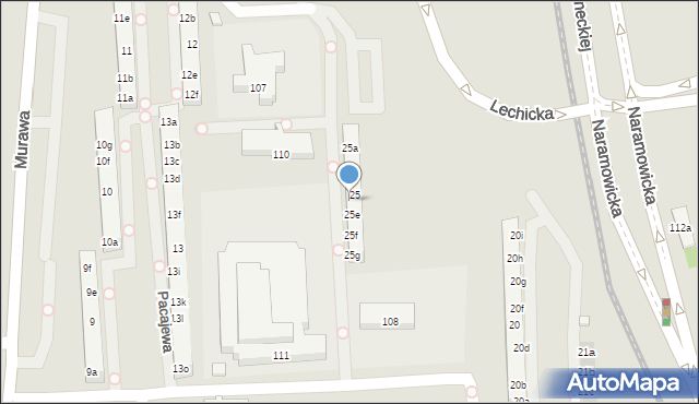 Poznań, Osiedle Kosmonautów, 25d, mapa Poznania