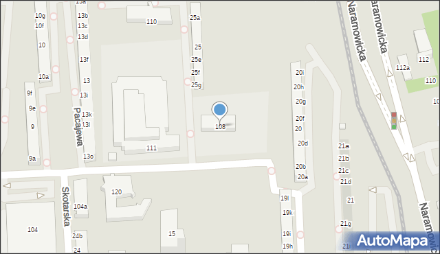 Poznań, Osiedle Kosmonautów, 108, mapa Poznania