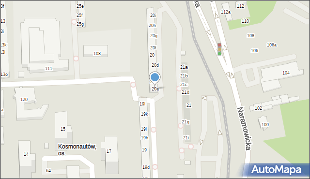 Poznań, Osiedle Kosmonautów, 20a, mapa Poznania