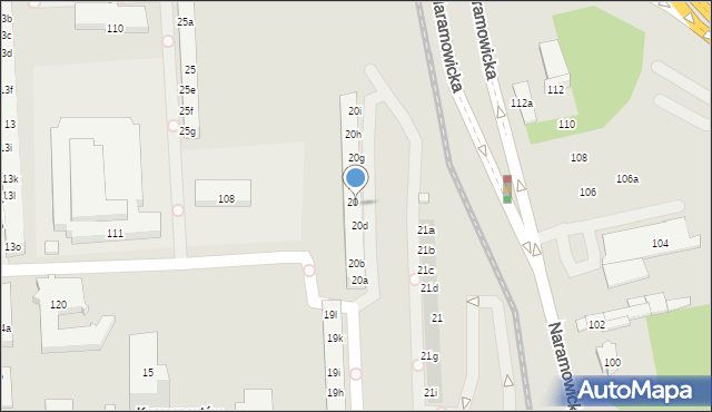 Poznań, Osiedle Kosmonautów, 20e, mapa Poznania