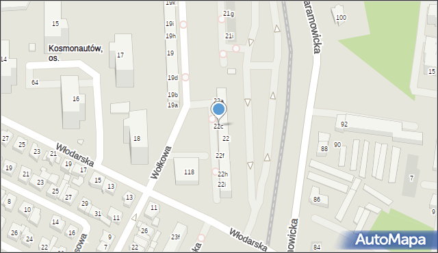 Poznań, Osiedle Kosmonautów, 22c, mapa Poznania
