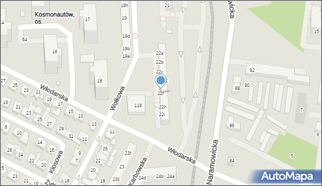 Poznań, Osiedle Kosmonautów, 22f, mapa Poznania