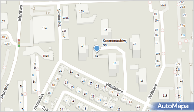 Poznań, Osiedle Kosmonautów, 64, mapa Poznania
