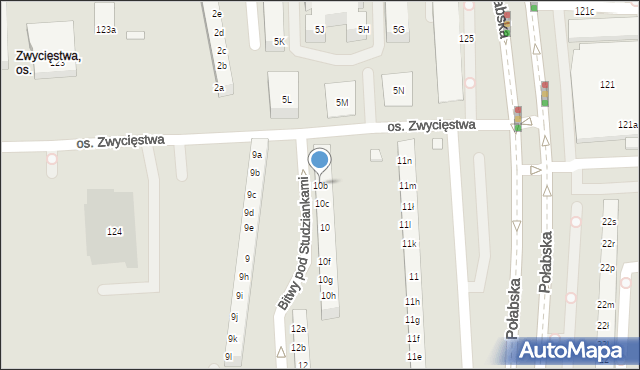 Poznań, Osiedle Zwycięstwa, 10b, mapa Poznania