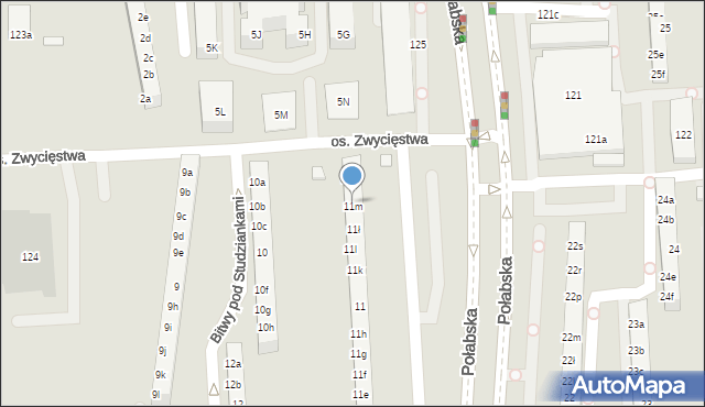 Poznań, Osiedle Zwycięstwa, 11m, mapa Poznania