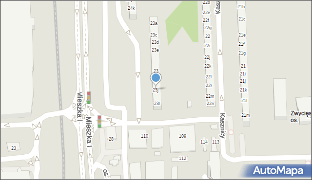Poznań, Osiedle Zwycięstwa, 23j, mapa Poznania