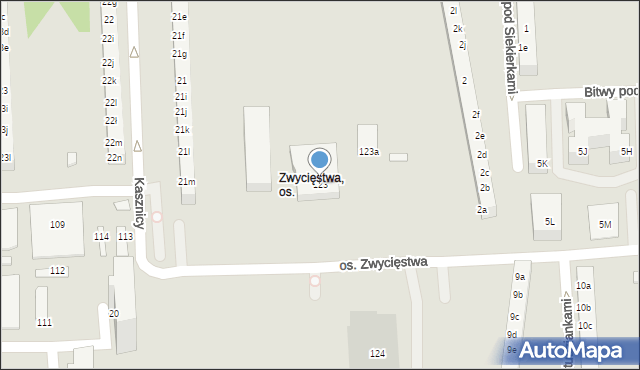 Poznań, Osiedle Zwycięstwa, 123, mapa Poznania