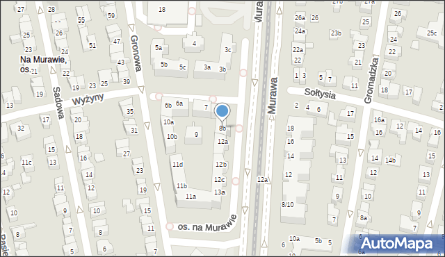 Poznań, Osiedle na Murawie, 8b, mapa Poznania
