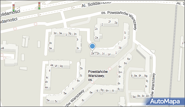 Poznań, Osiedle Powstańców Warszawy, 1a, mapa Poznania