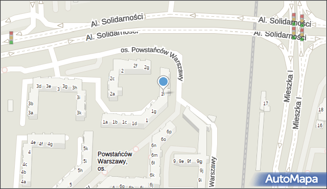 Poznań, Osiedle Powstańców Warszawy, 1i, mapa Poznania