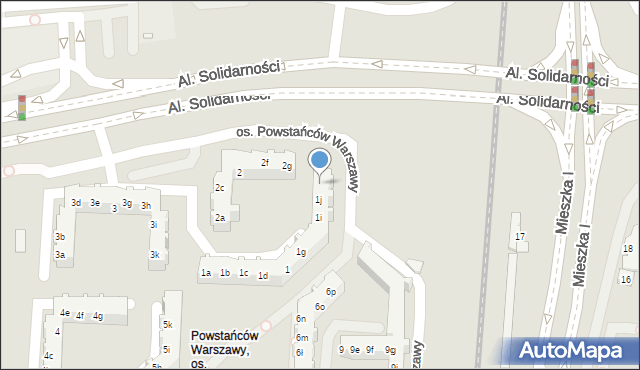 Poznań, Osiedle Powstańców Warszawy, 1k, mapa Poznania