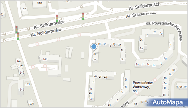Poznań, Osiedle Powstańców Warszawy, 3b, mapa Poznania