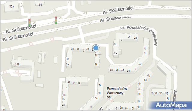 Poznań, Osiedle Powstańców Warszawy, 3i, mapa Poznania
