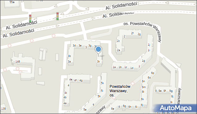 Poznań, Osiedle Powstańców Warszawy, 3j, mapa Poznania