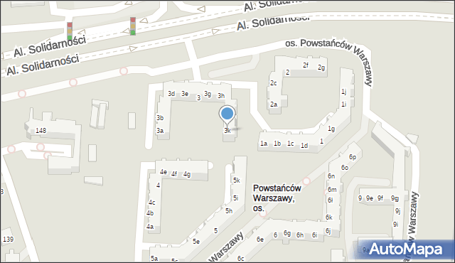 Poznań, Osiedle Powstańców Warszawy, 3k, mapa Poznania