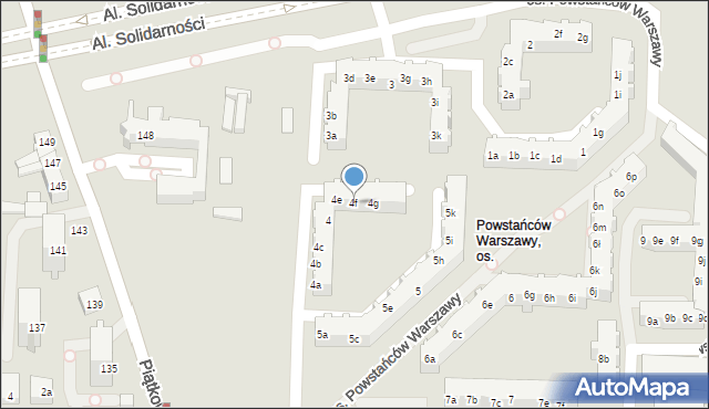 Poznań, Osiedle Powstańców Warszawy, 4f, mapa Poznania
