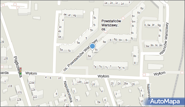 Poznań, Osiedle Powstańców Warszawy, 6b, mapa Poznania