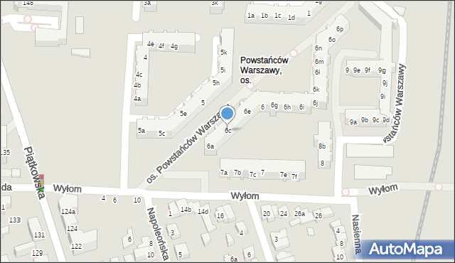 Poznań, Osiedle Powstańców Warszawy, 6c, mapa Poznania
