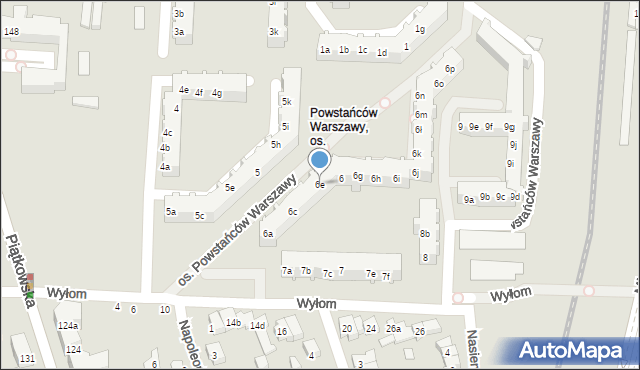 Poznań, Osiedle Powstańców Warszawy, 6e, mapa Poznania