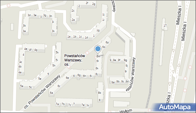 Poznań, Osiedle Powstańców Warszawy, 6m, mapa Poznania